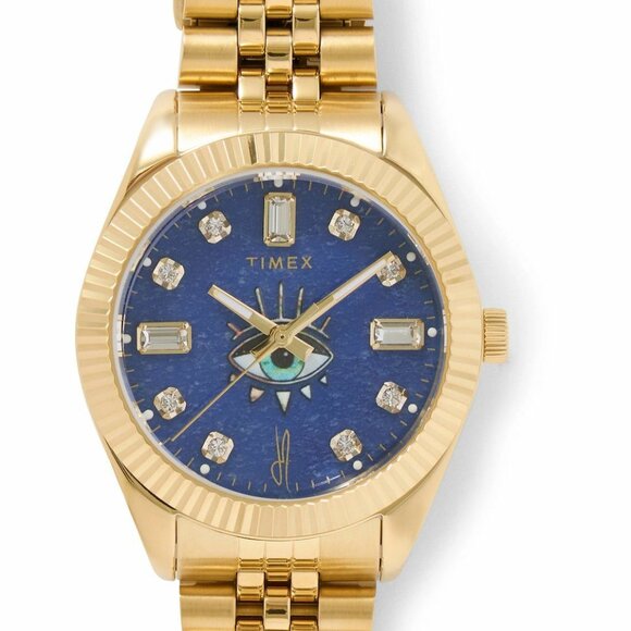 SOLD* NWT Timex X Jacquie Aiche Tribe Eye Blue Dial 36mm Watch - Picture 1 of 14